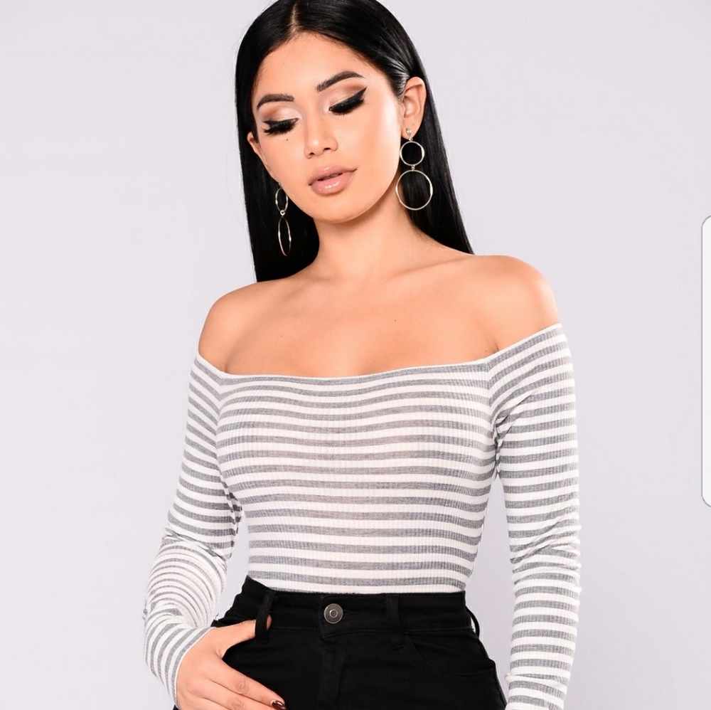 Striped body suit